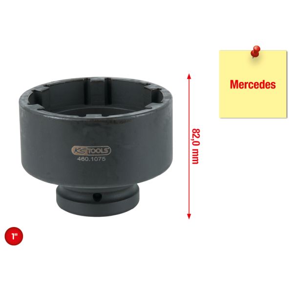 KS TOOLS 1" soonmutrivõti 6 tapiga Mercedes Benzile, 86 mm 460.1075