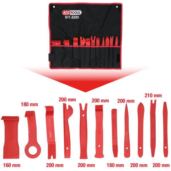 KS TOOLS Plastikust eemaldusriistade komplekt, 11-osaline 911.8205