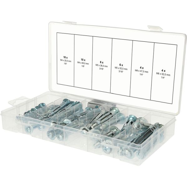 KS TOOLS Paisumis- ja ankurtüüblite komplekt, M4x20mm - M6x52mm, 40 tk 970.0820