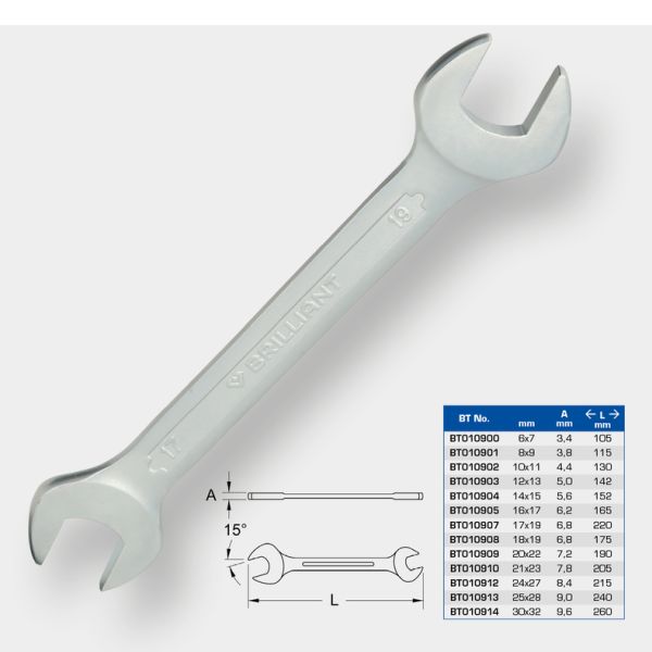 KS TOOLS Zestaw kluczy płaskich dwustronnych BT010903