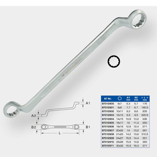 KS TOOLS Kaksik-silmusvõti BT012902
