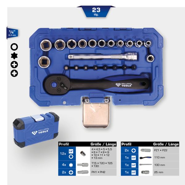 KS TOOLS Padrunvõtmete komplekt BT020023