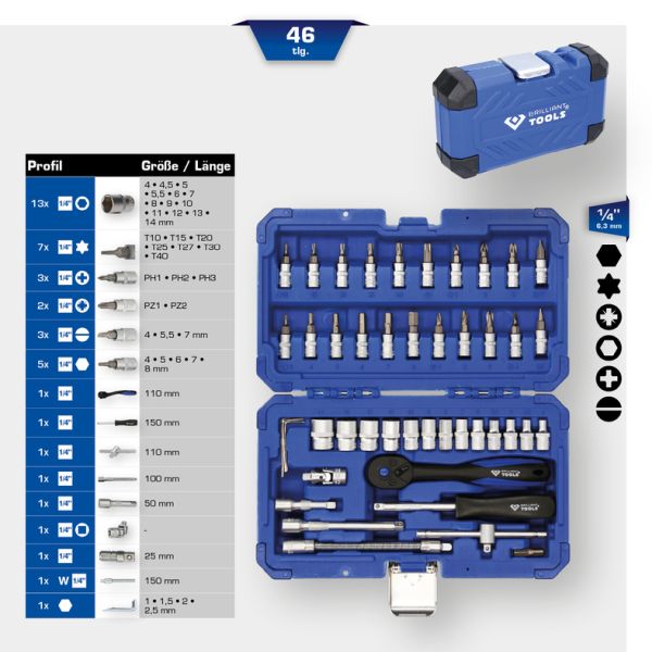 KS TOOLS Padrunvõtmete komplekt BT020046