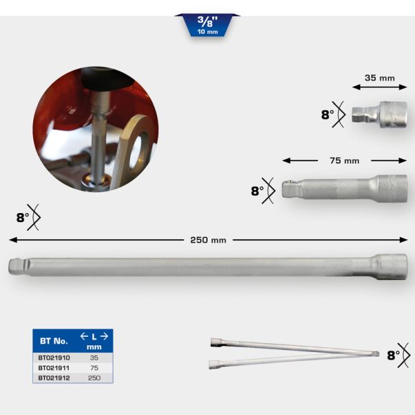 KS TOOLS Pikendus, padrunvõti BT021912