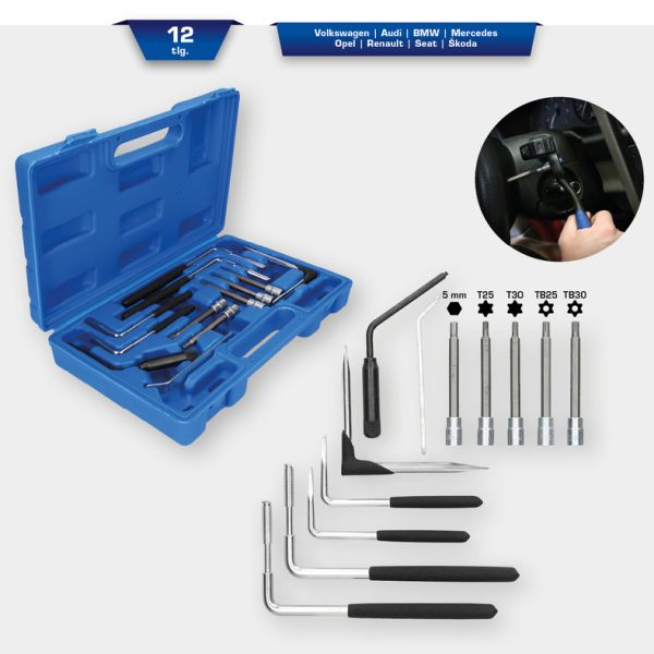 KS TOOLS Demontaaži tööriistade komplekt, turvapadi BT511150