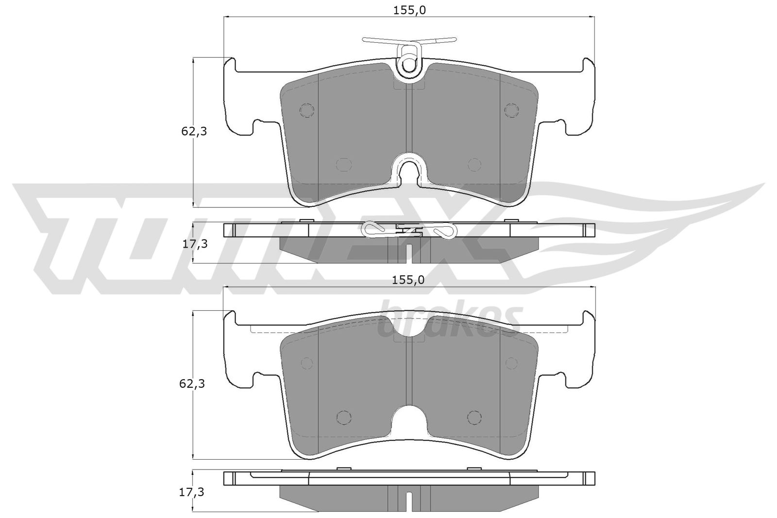 TOMEX Brakes stabdžių trinkelių rinkinys, diskinis stabdys TX 60-64