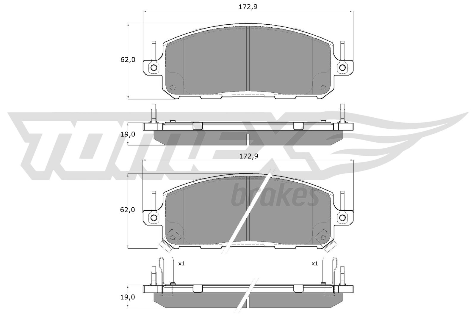 TOMEX Brakes Piduriklotside komplekt, ketaspidur TX 61-04