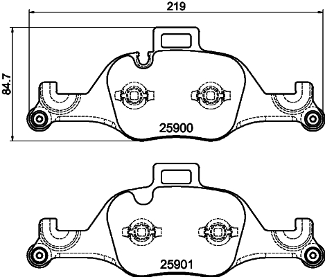 HELLA PAGID Piduriklotside komplekt, ketaspidur 8DB 355 036-531