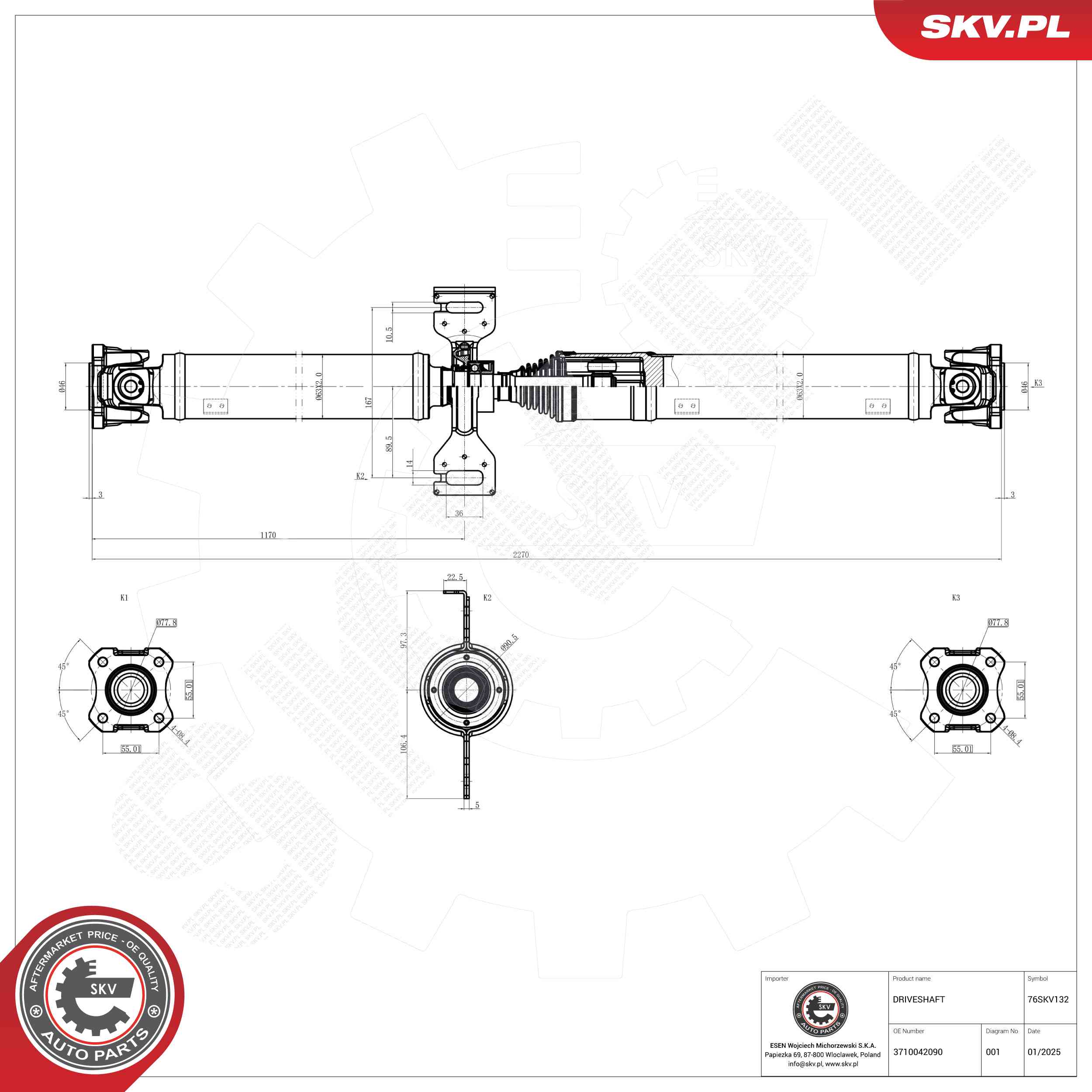 ESEN SKV Vetoakseli 76SKV132