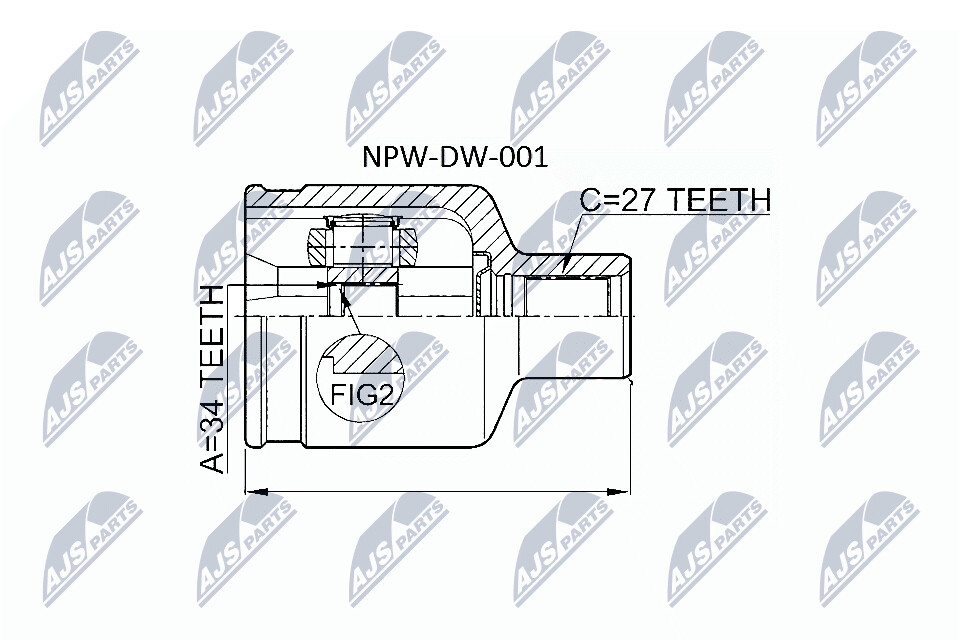 NTY Veovõlli otsa komplekt NPW-DW-001