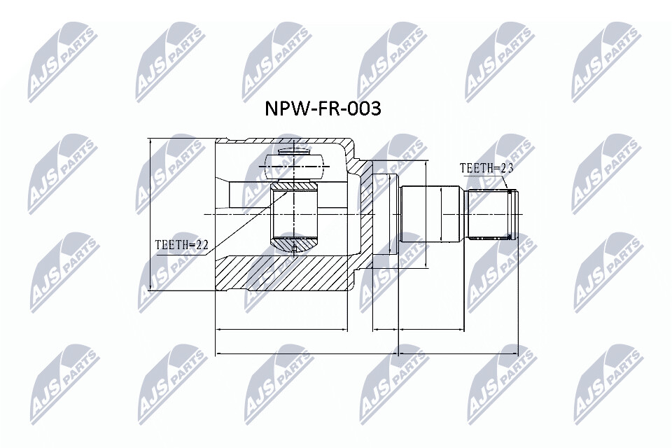 NTY Veovõlli otsa komplekt NPW-FR-003