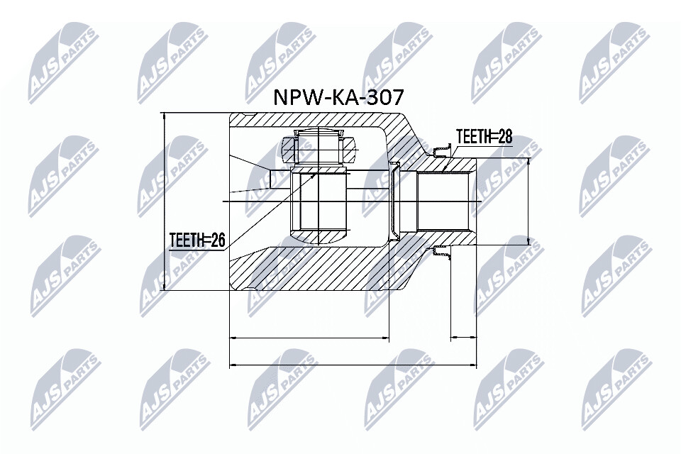 NTY Veovõlli otsa komplekt NPW-KA-307