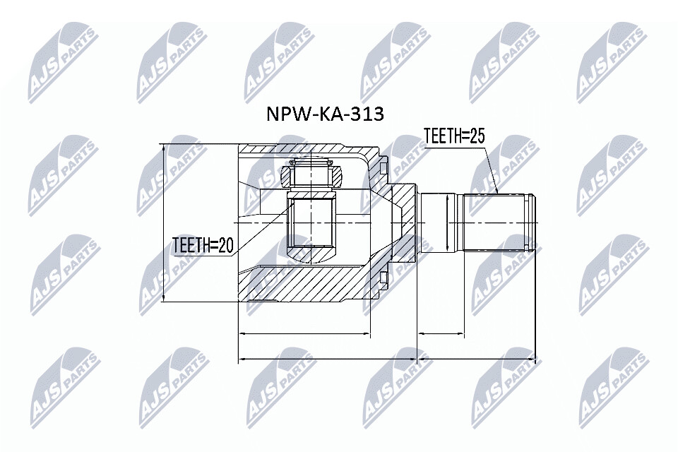 NTY Veovõlli otsa komplekt NPW-KA-313