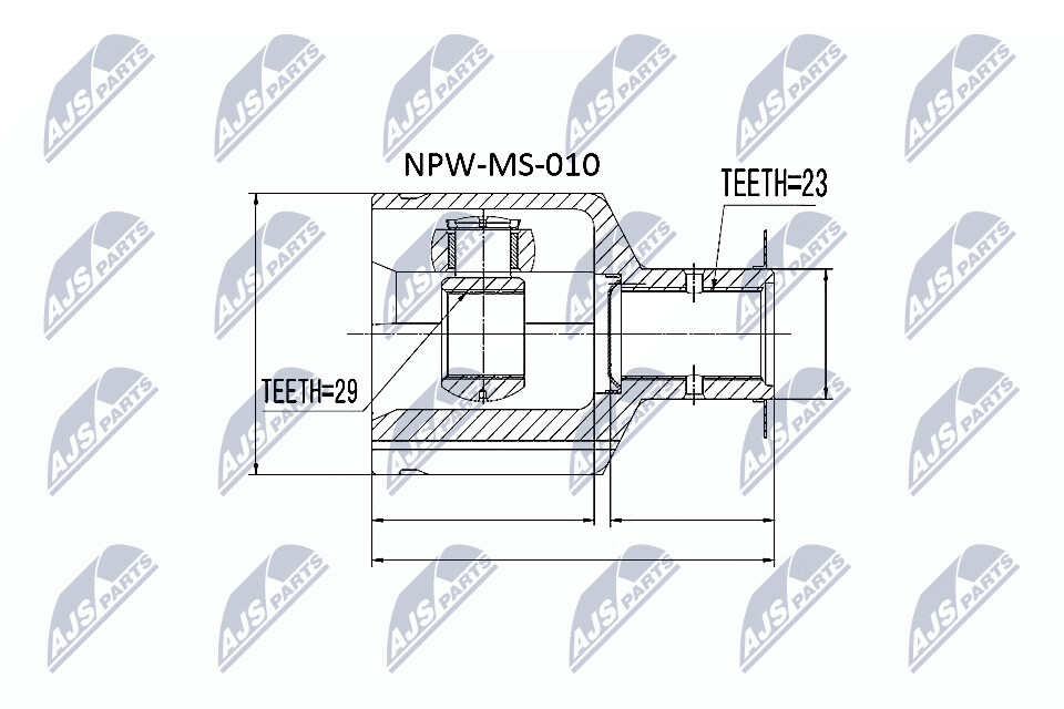 NTY Zestaw przegubu, wał napędowy NPW-MS-010