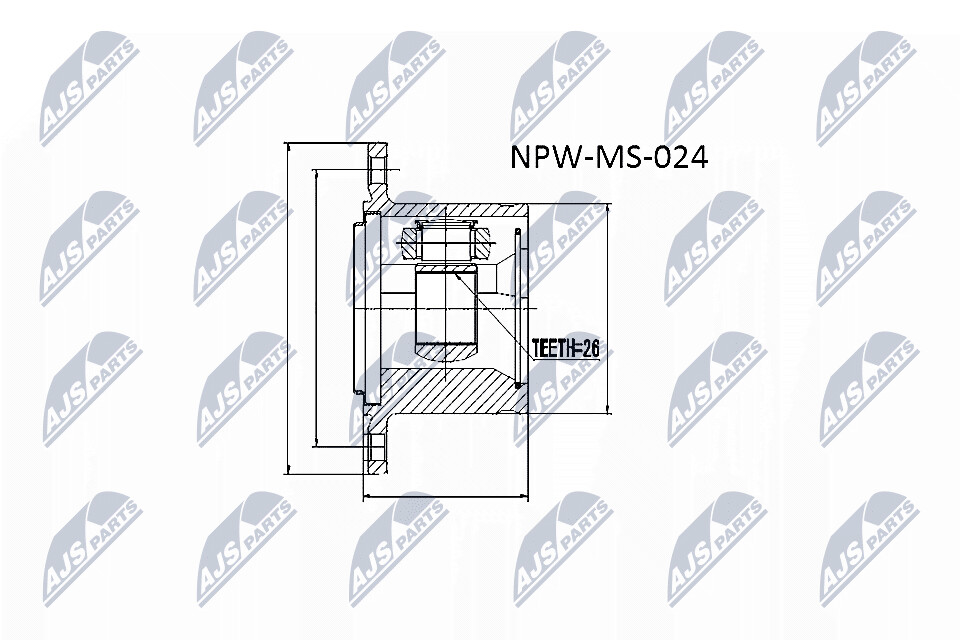NTY Ledsats, drivaxel NPW-MS-024