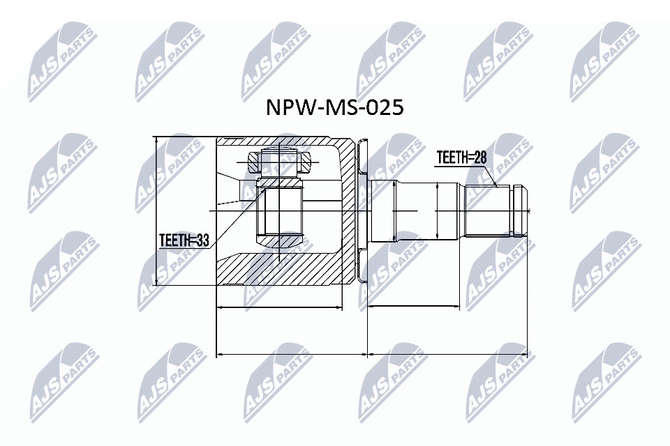 NTY Veovõlli otsa komplekt NPW-MS-025