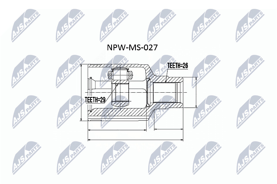 NTY Veovõlli otsa komplekt NPW-MS-027