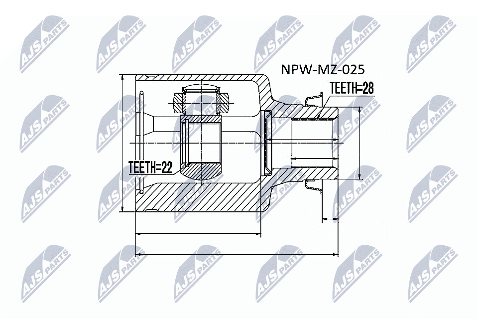 NTY Veovõlli otsa komplekt NPW-MZ-025