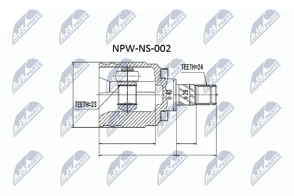 NTY Veovõlli otsa komplekt NPW-NS-002