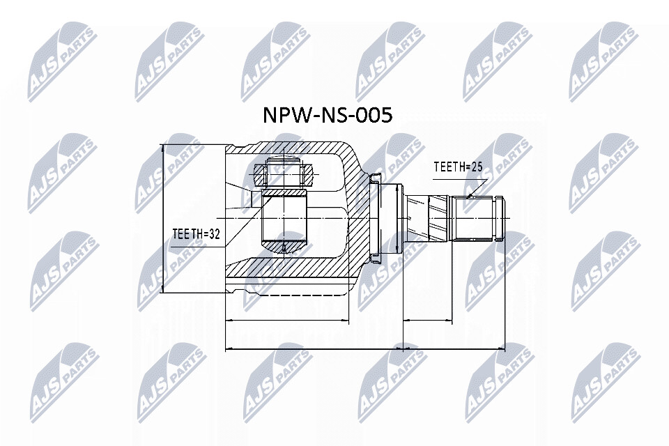 NTY Veovõlli otsa komplekt NPW-NS-005