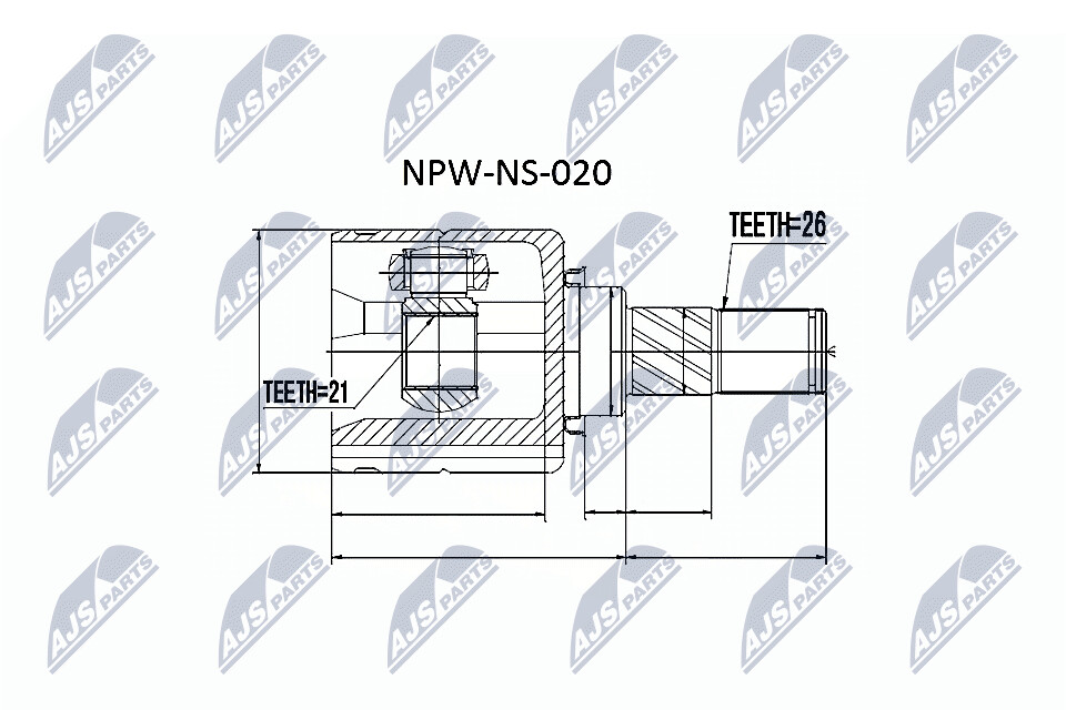 NTY Veovõlli otsa komplekt NPW-NS-020