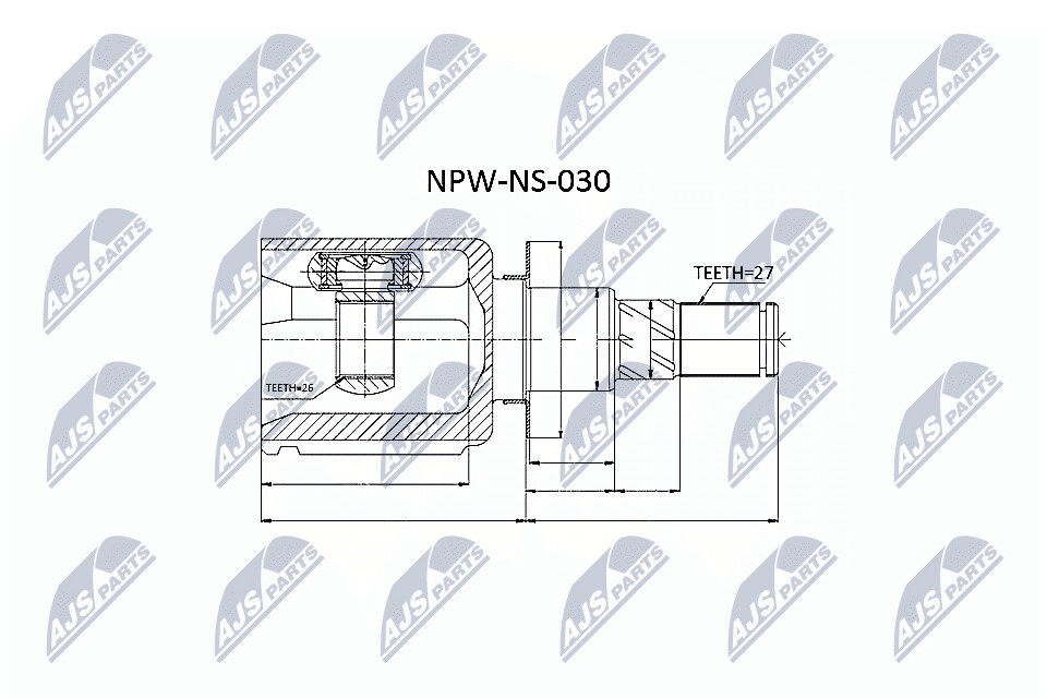 NTY Veovõlli otsa komplekt NPW-NS-030