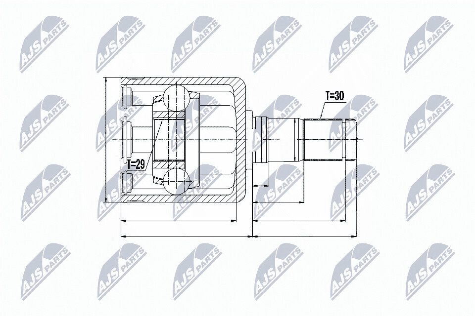 NTY Veovõlli otsa komplekt NPW-NS-050