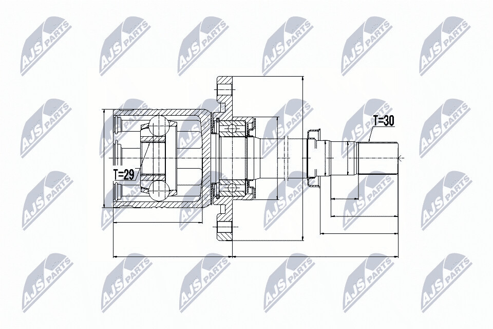 NTY Veovõlli otsa komplekt NPW-NS-051