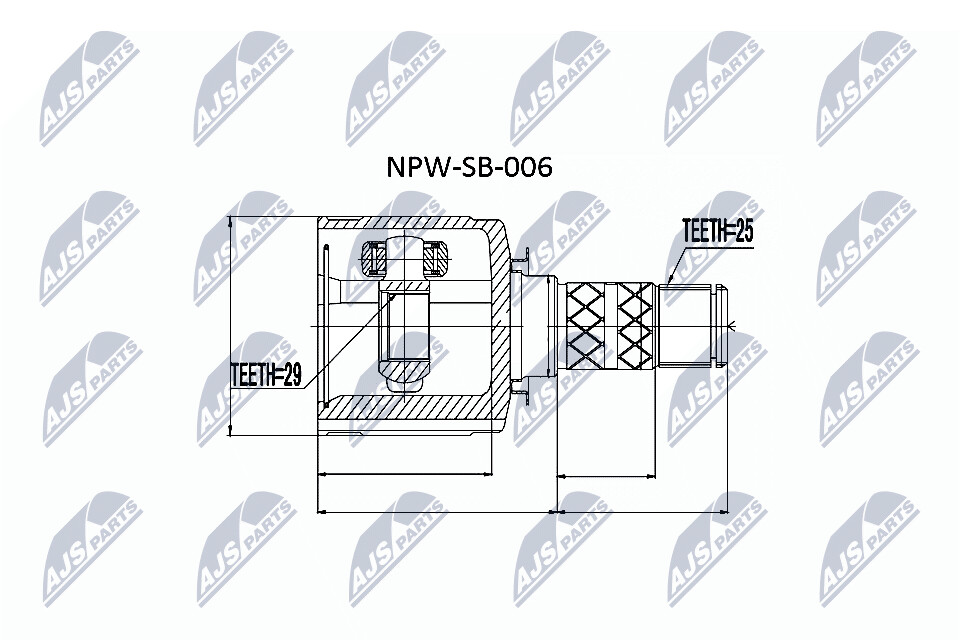 NTY Veovõlli otsa komplekt NPW-SB-006