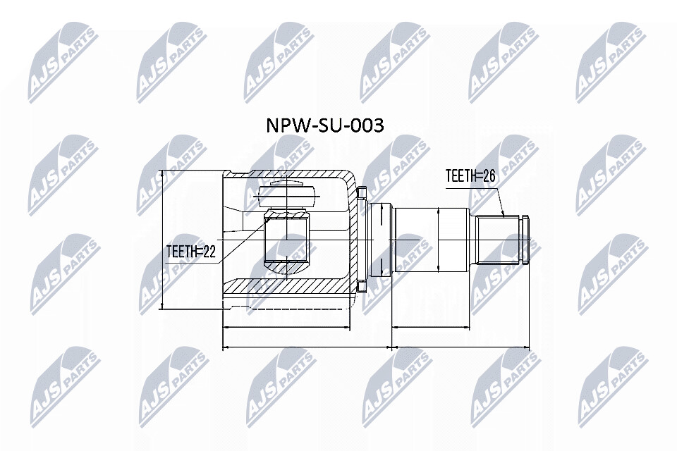 NTY Veovõlli otsa komplekt NPW-SU-003