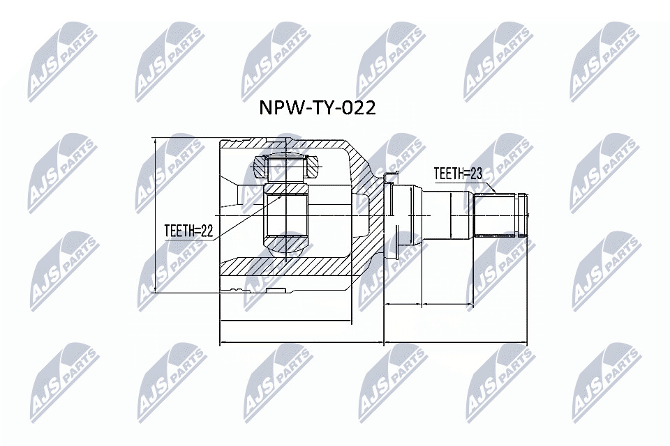 NTY Veovõlli otsa komplekt NPW-TY-022