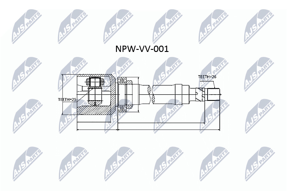 NTY Veovõlli otsa komplekt NPW-VV-001