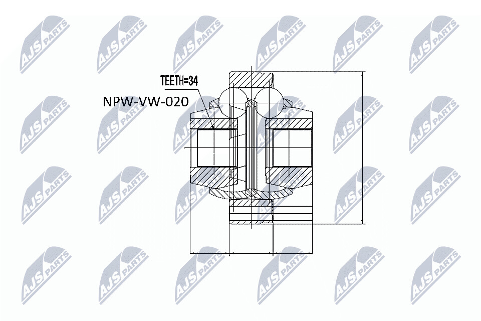 NTY Veovõlli otsa komplekt NPW-VW-020