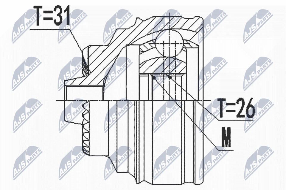 NTY Ledsats, drivaxel NPZ-BM-022