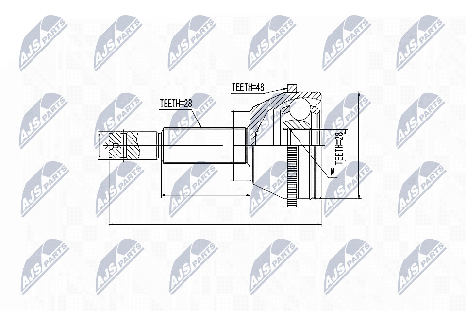 NTY Veovõlli otsa komplekt NPZ-FR-038