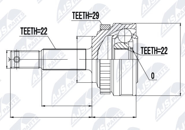 NTY Veovõlli otsa komplekt NPZ-PL-005
